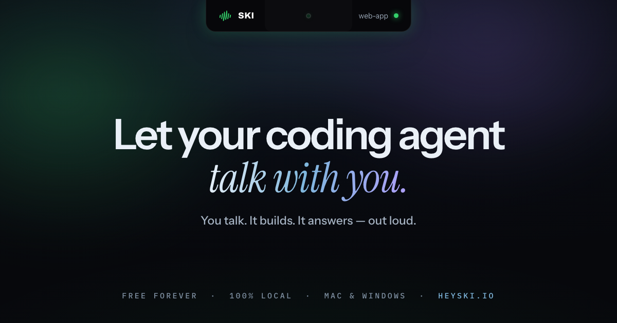 Ski – Voice Coding for Claude Code, Codex and More – On-Device – Free 图片 1