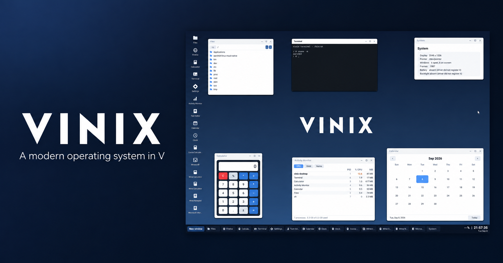 Vinix：一个用 V 语言编写的现代操作系统 图片 1