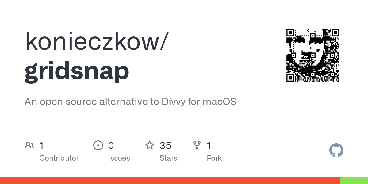 GridSnap – 一款开源的 macOS Divvy 风格窗口吸附工具 图片 1