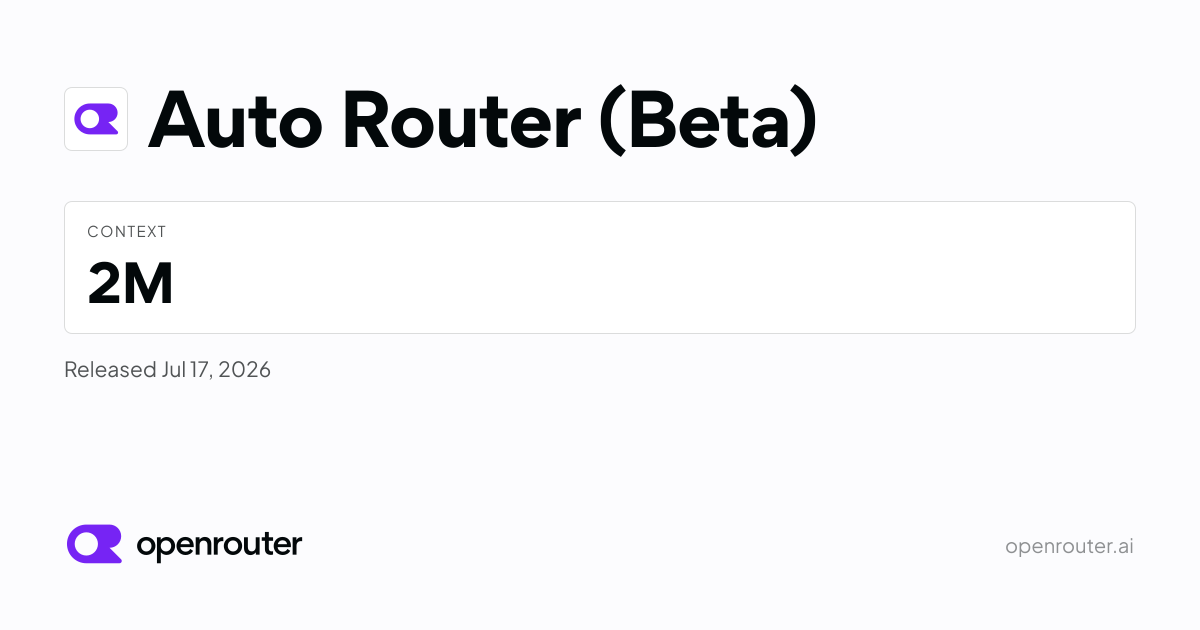 Auto Router (Beta) – API Pricing and Providers – OpenRouter 图片 1