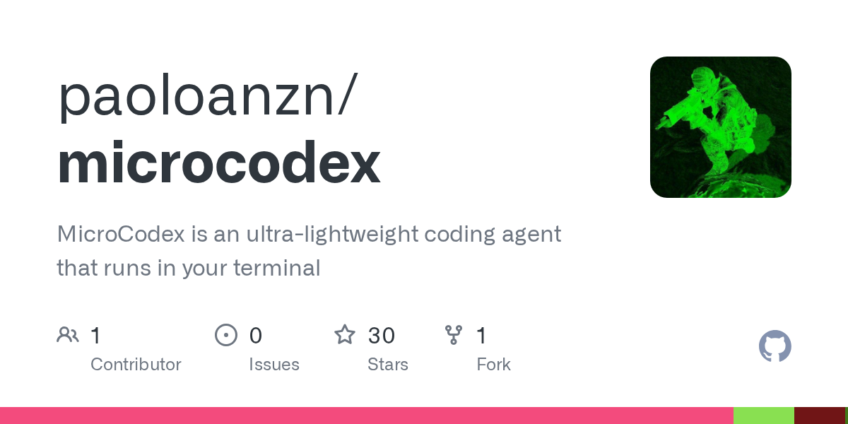 MicroCodex Coding Agent – OpenAI/codex reimplemented in C++ <1MB binary 图片 1