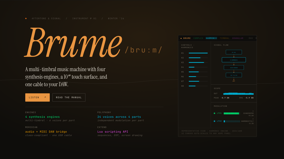 Brume is a 24-voice multi-timbral desktop synth for the CM5 图片 1