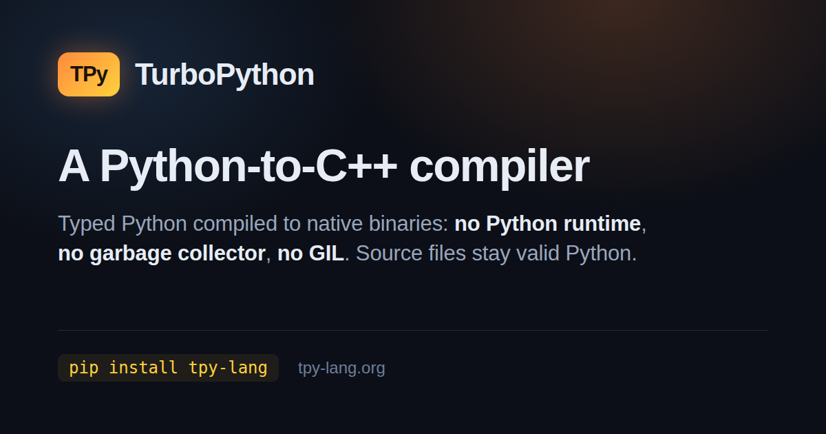 TurboPython – 一个 Python 到 C++ 的编译器 图片 1