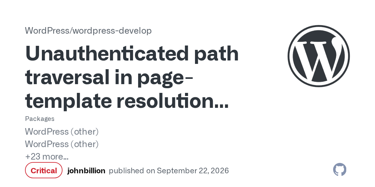 WordPress 未认证路径穿越导致条件性远程代码执行漏洞 图片 1