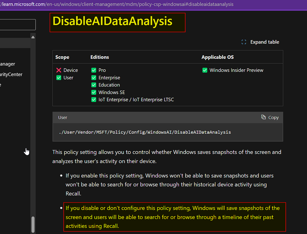 深度解析：Windows Recall功能如何让你电脑里的所有输入和浏览记录被轻易窃取 图片 1