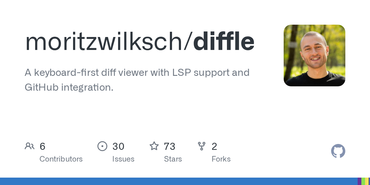 Diffle，一个键盘为核心、支持 LSP 的 diff 查看器 图片 1