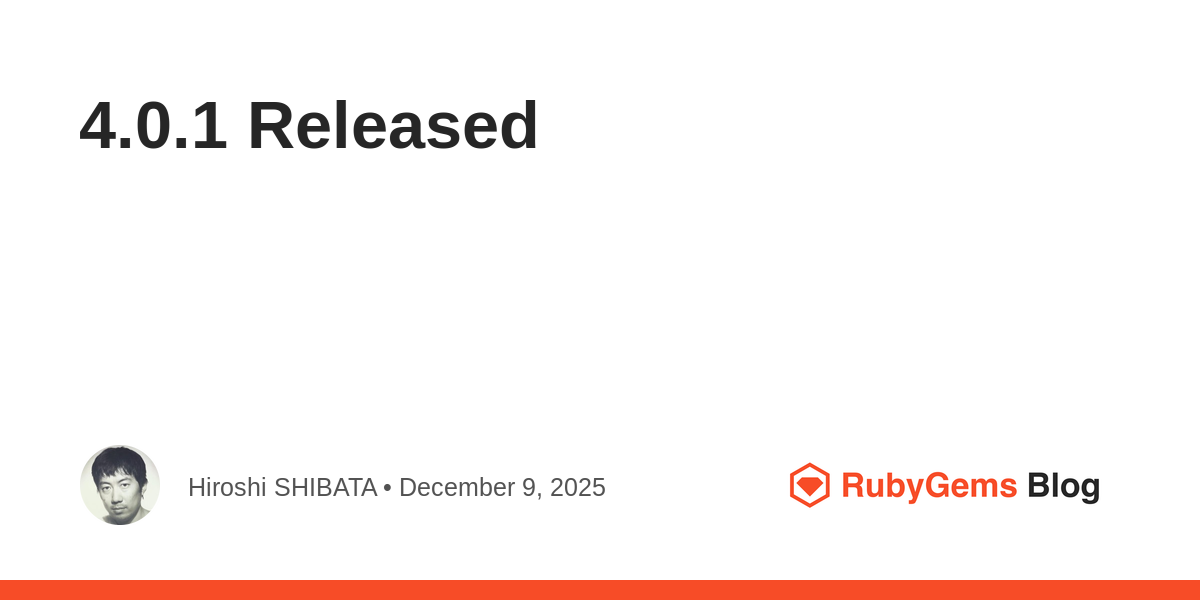 RubyGems 4.0.1 与 Bundler 4.0.1 发布 图片 1