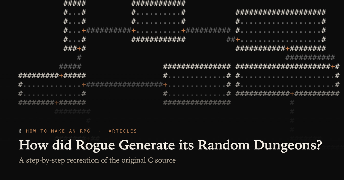 How Did Rogue Generate Its Random Dungeons? 图片 1