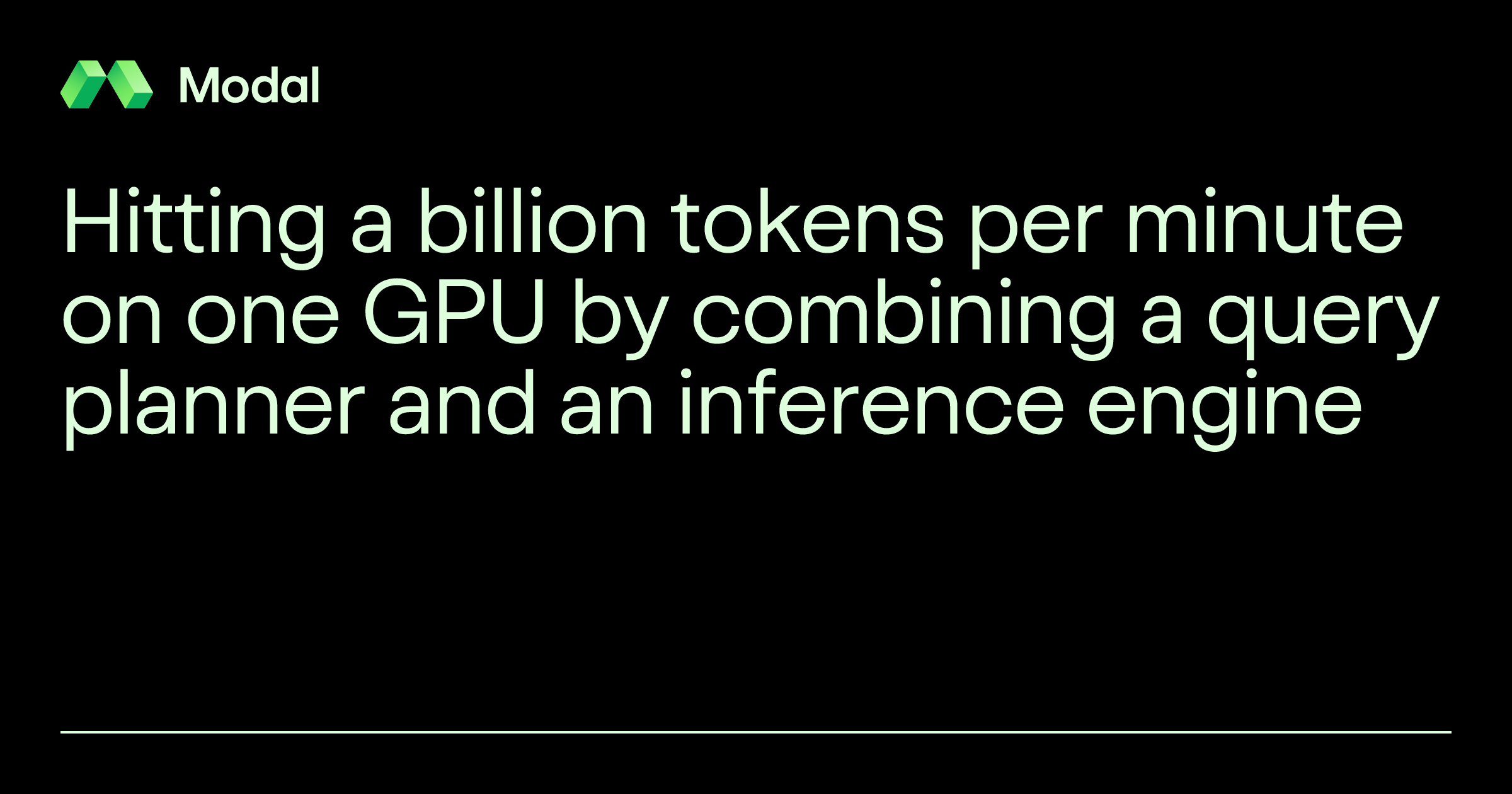 结合查询规划器与推理引擎，实现每 GPU 每分钟 10 亿 tokens 图片 1