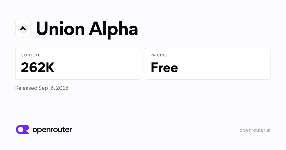 OpenRouter 上线匿名厂商的前沿多模态模型 Union Alpha 图片 1