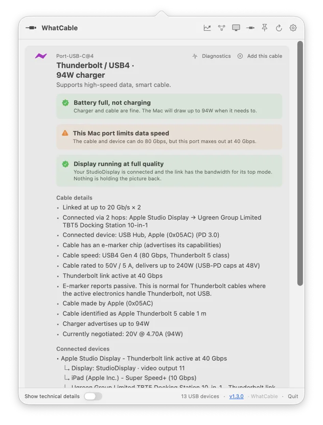 WhatCable: Know what your USB-C cable can do 图片 1
