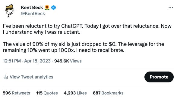 我 90% 的技能现在价值为 0 美元 – 出自 Kent Beck（2023） 图片 1