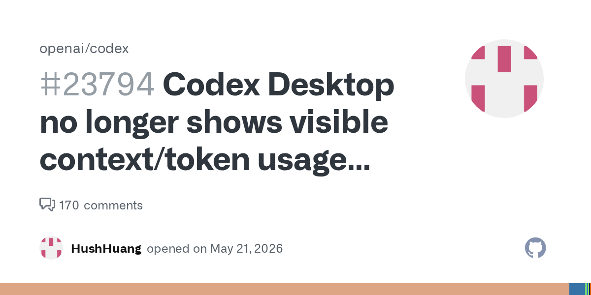 OpenAI intentionally removed Codex's visible context usage indicator 图片 1