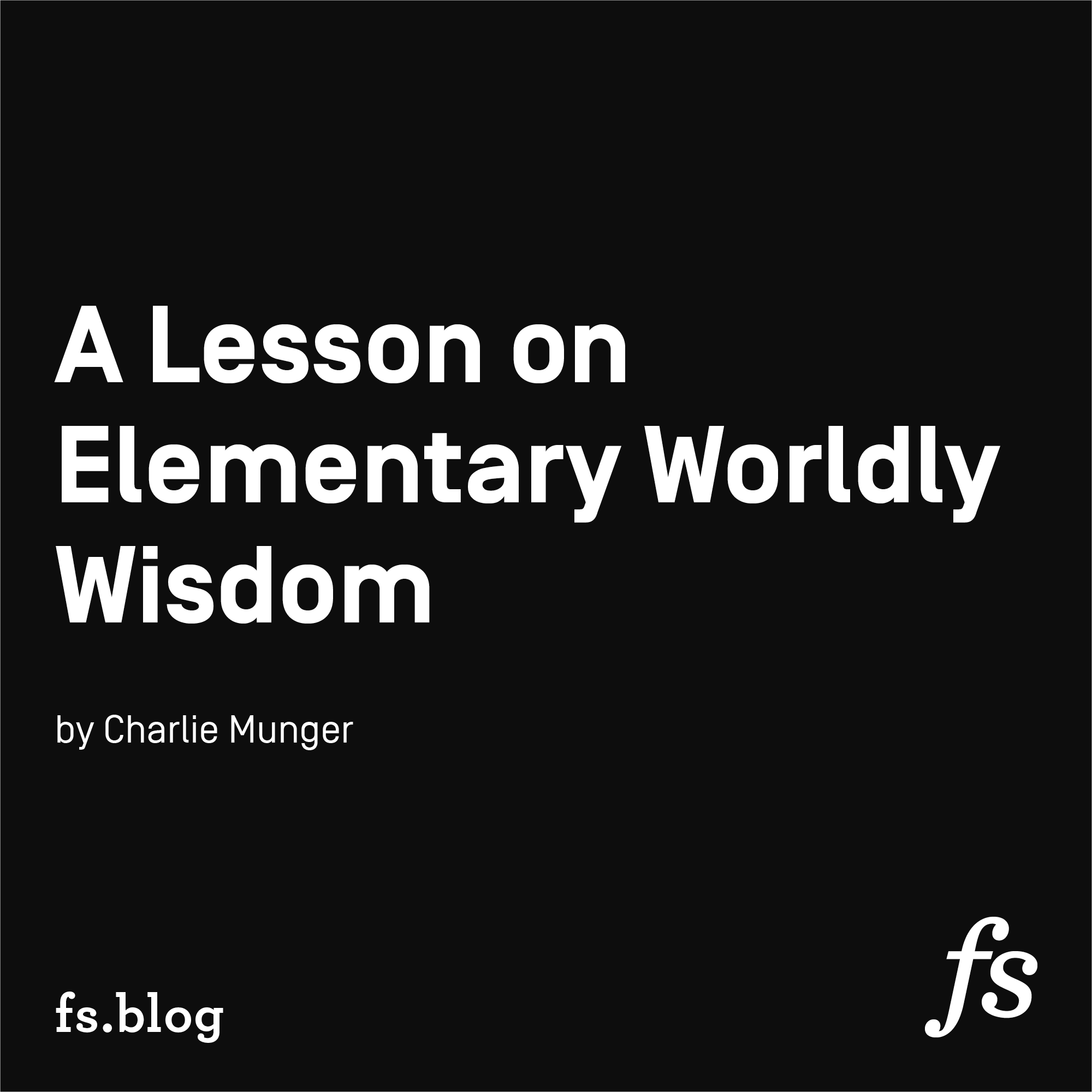 Elementary Worldly Wisdom as It Relates to Investment Management and Business (1994) 图片 1
