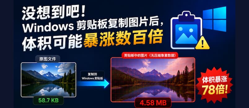 没想到吧,Windows 剪贴板复制图片后,体积可能暴涨数百倍|解决方案:SlimPaste 图片 1