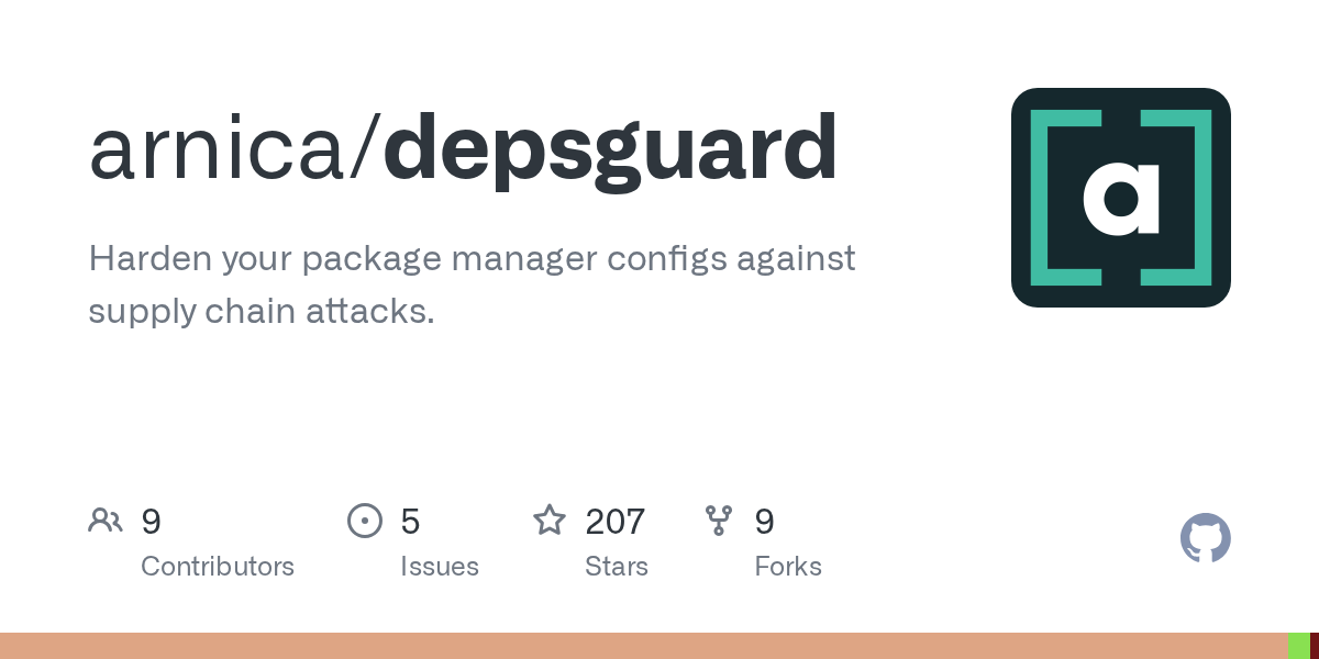 DepsGuard – One command to harden NPM/pnpm/yarn/bun/uv configs 图片 1