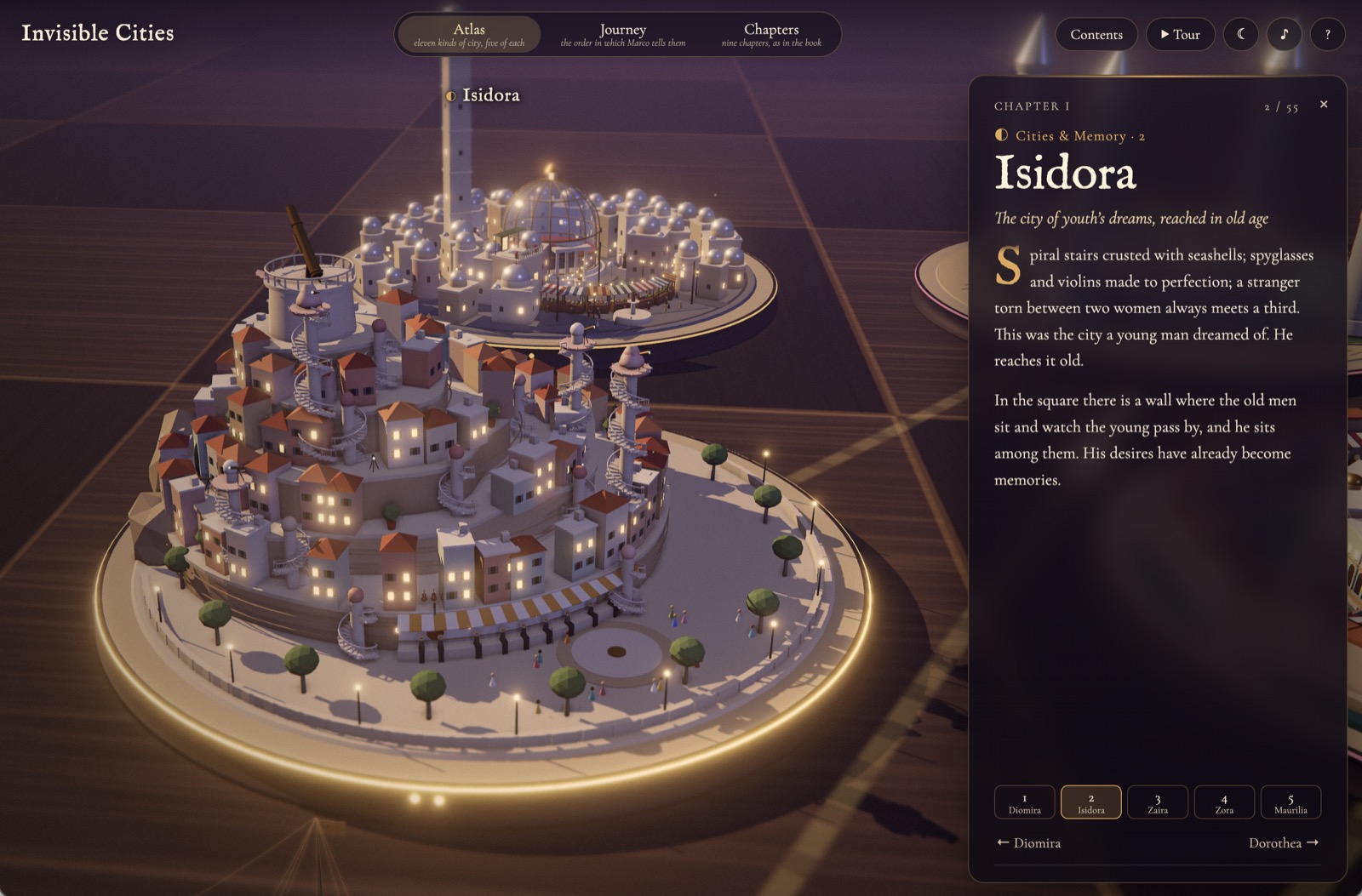 I gave Opus 5.5 one prompt and six hours to visualize Invisible Cities 图片 1