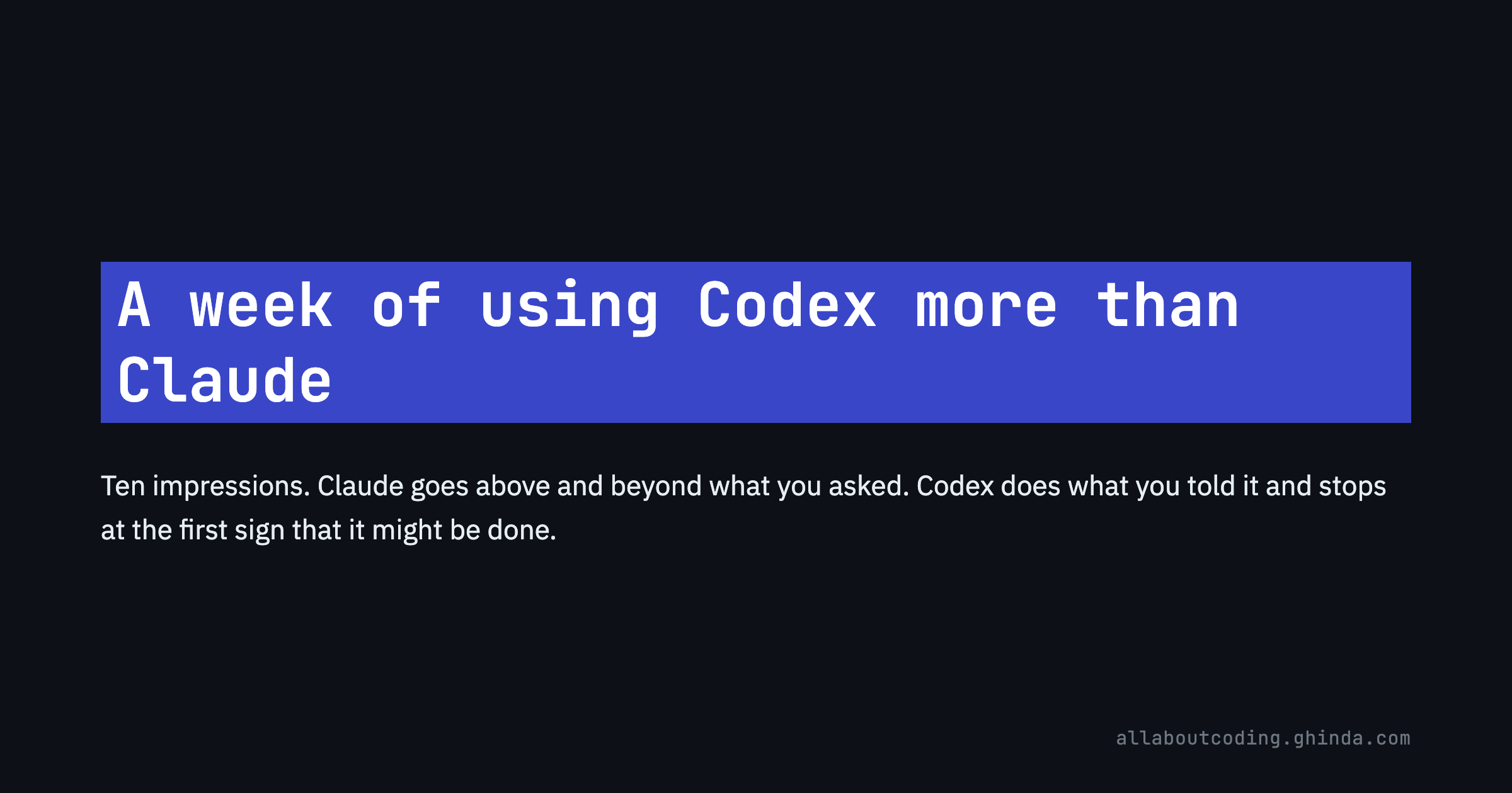 Quick impressions: A week of using Codex more than Claude 图片 1