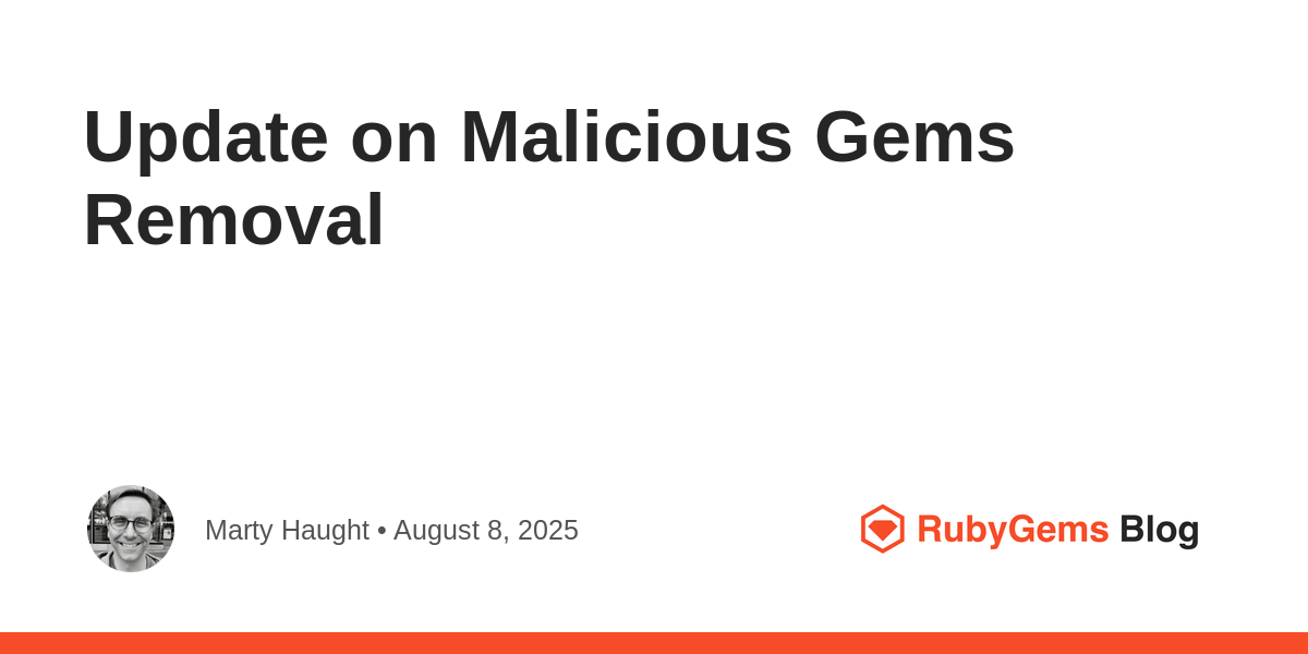 RubyGems 官方：关于恶意 Gem 包清除进展的说明 图片 1