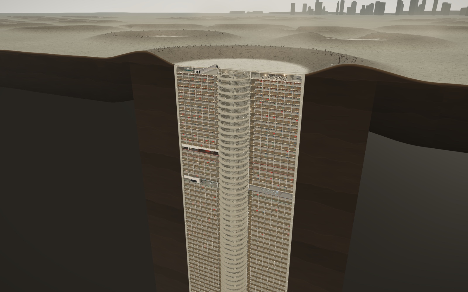 《Silo》互动式3D剖面：144层地下城市的完整结构 图片 1