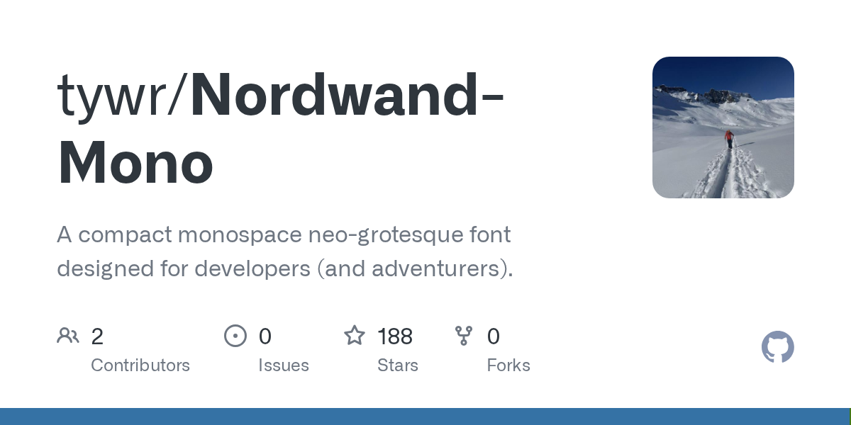 Nordwand Mono – 一款面向程序员和冒险者的等宽字体 图片 1