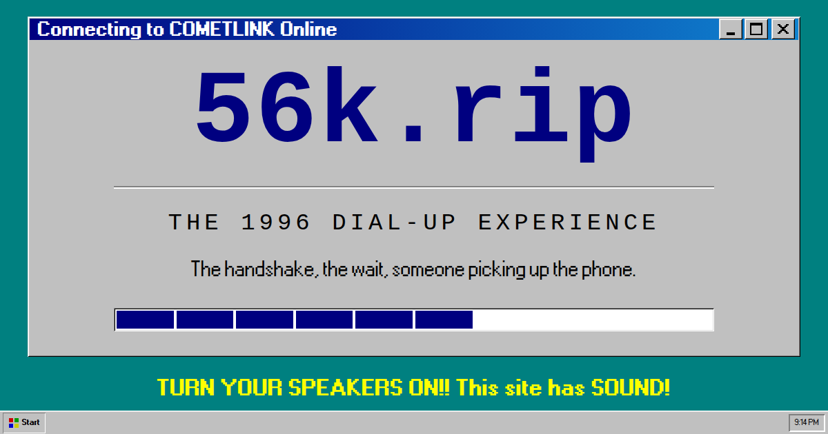 56k.rip – 1996 年拨号上网体验 图片 1