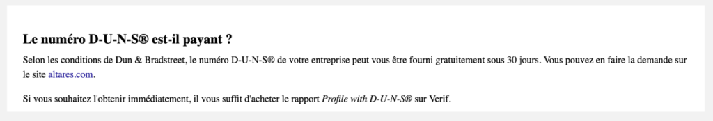 Numéro DUNS gratuit - Comment l'obtenir sans payer 图片 4