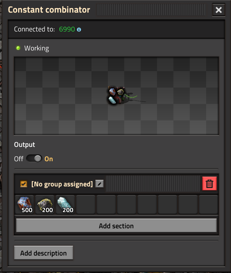 Factorio: Controlling Space Ship collector filters via circuit logic 图片 4