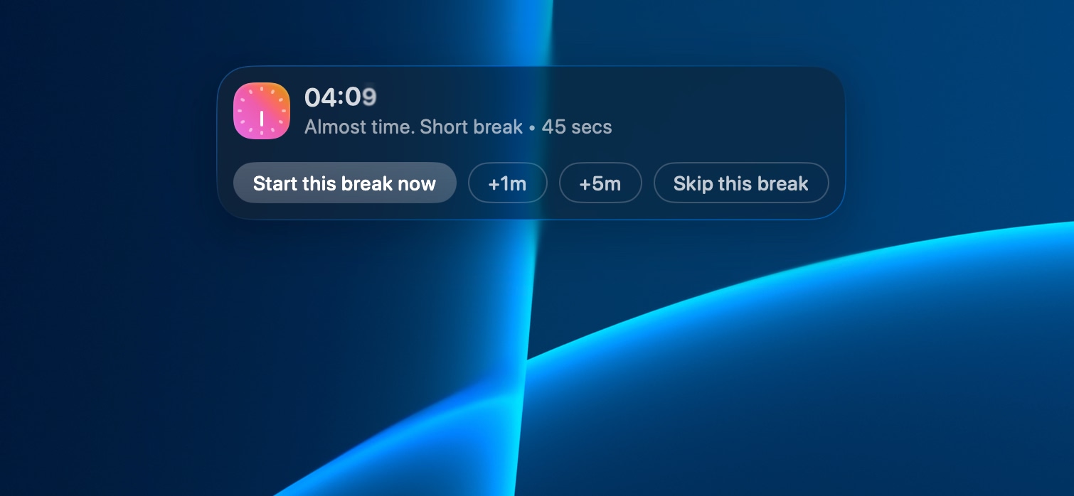 LookAway 2.3 - Quieter, Smarter, and More Flexible 图片 3