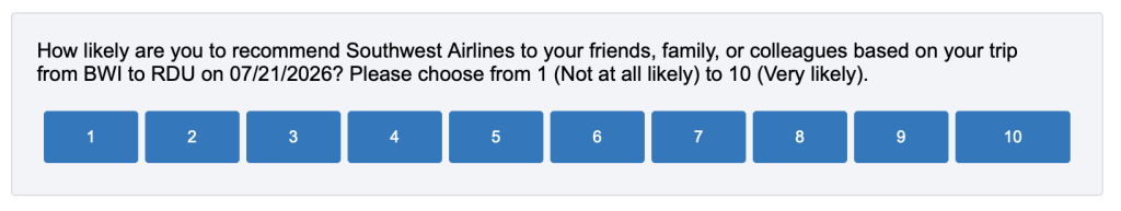 Earth to Southwest (and every other service company): make your surveys about your service, not just personnel facing customers 图片 2