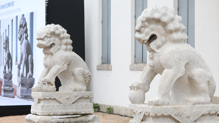 ROK returns pair of Qing Dynasty stone lions to China 图片 2