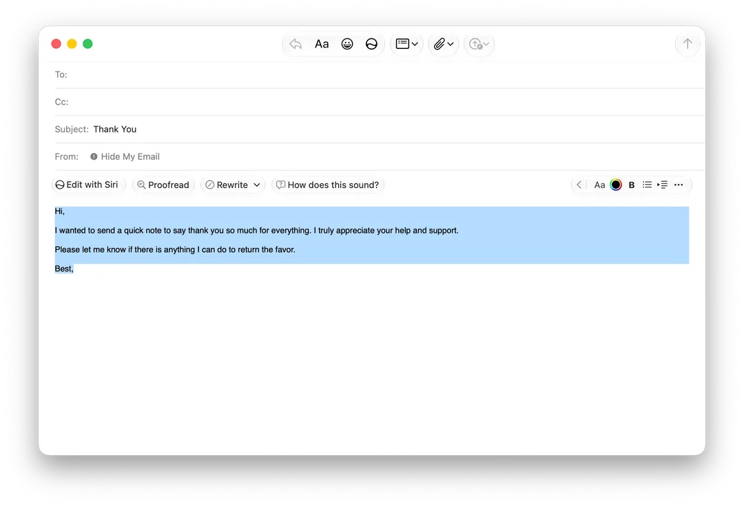 macOS 27 Beta Reworks Mail's Compose Window Around Siri AI 图片 3