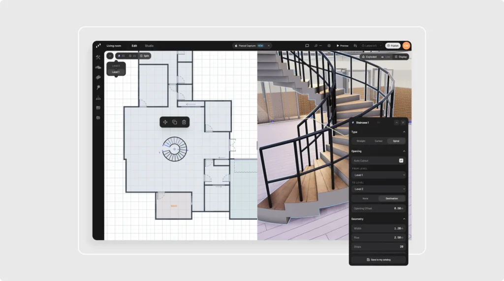 Pascal Editor - Le plan 3D se dessine pendant que Claude bosse 图片 2