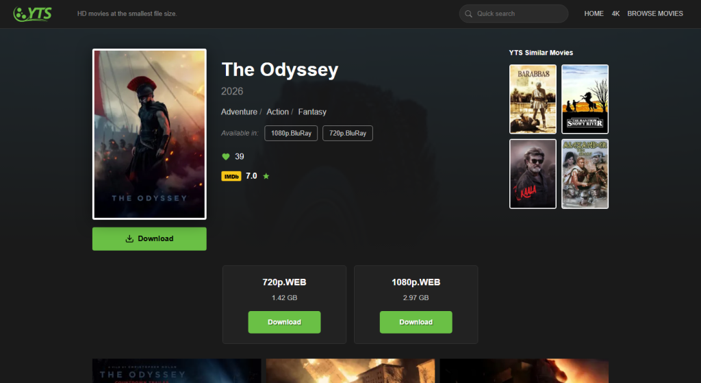 The Odyssey piracy scams appear within hours of the movie’s release 图片 2
