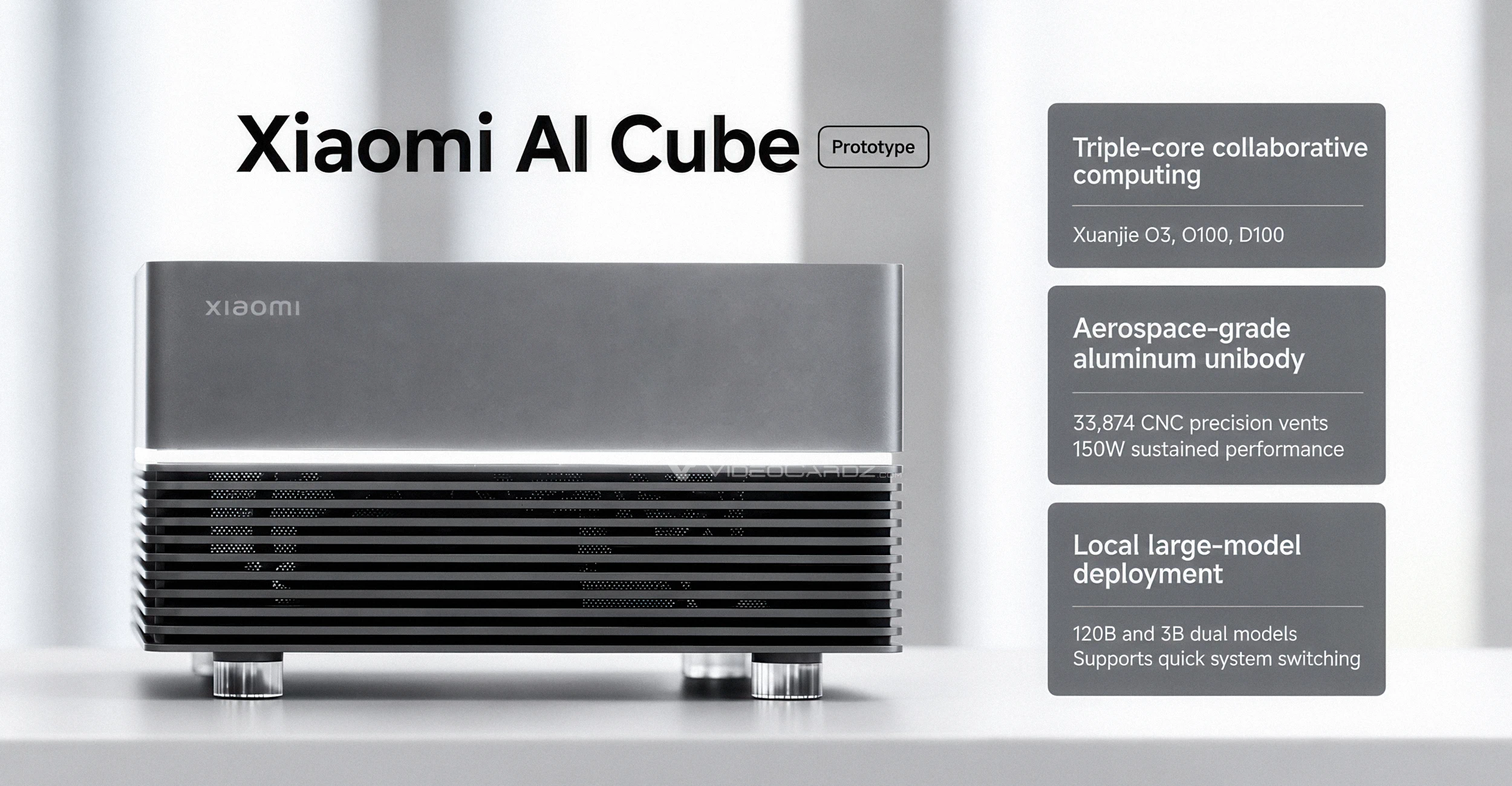 小米AI Cube原型机：三款自研芯片集成，近存带宽达1.22 TB/s 图片 1